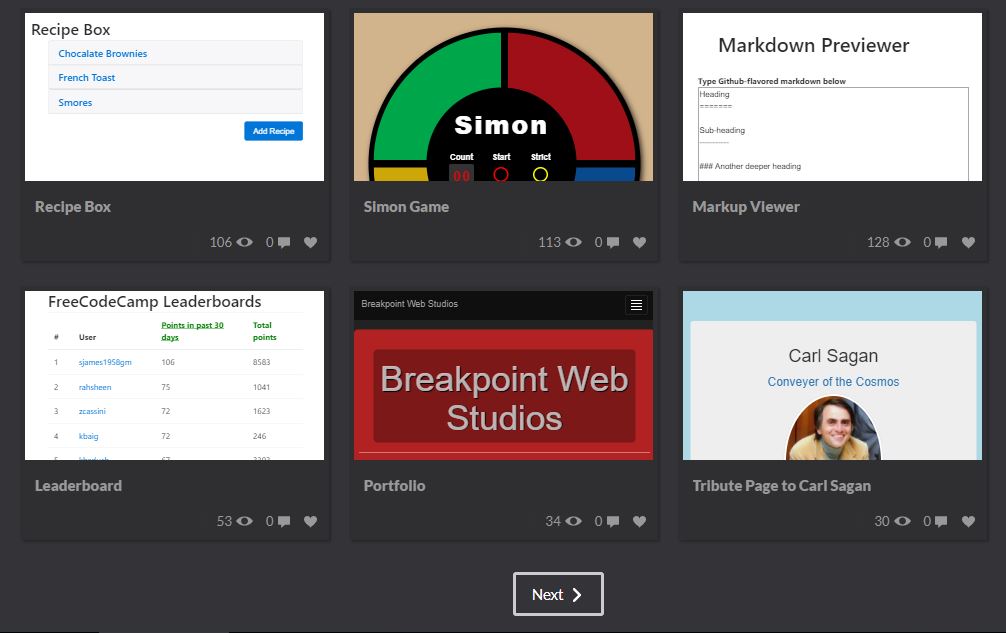 Screenshot of CodePen
